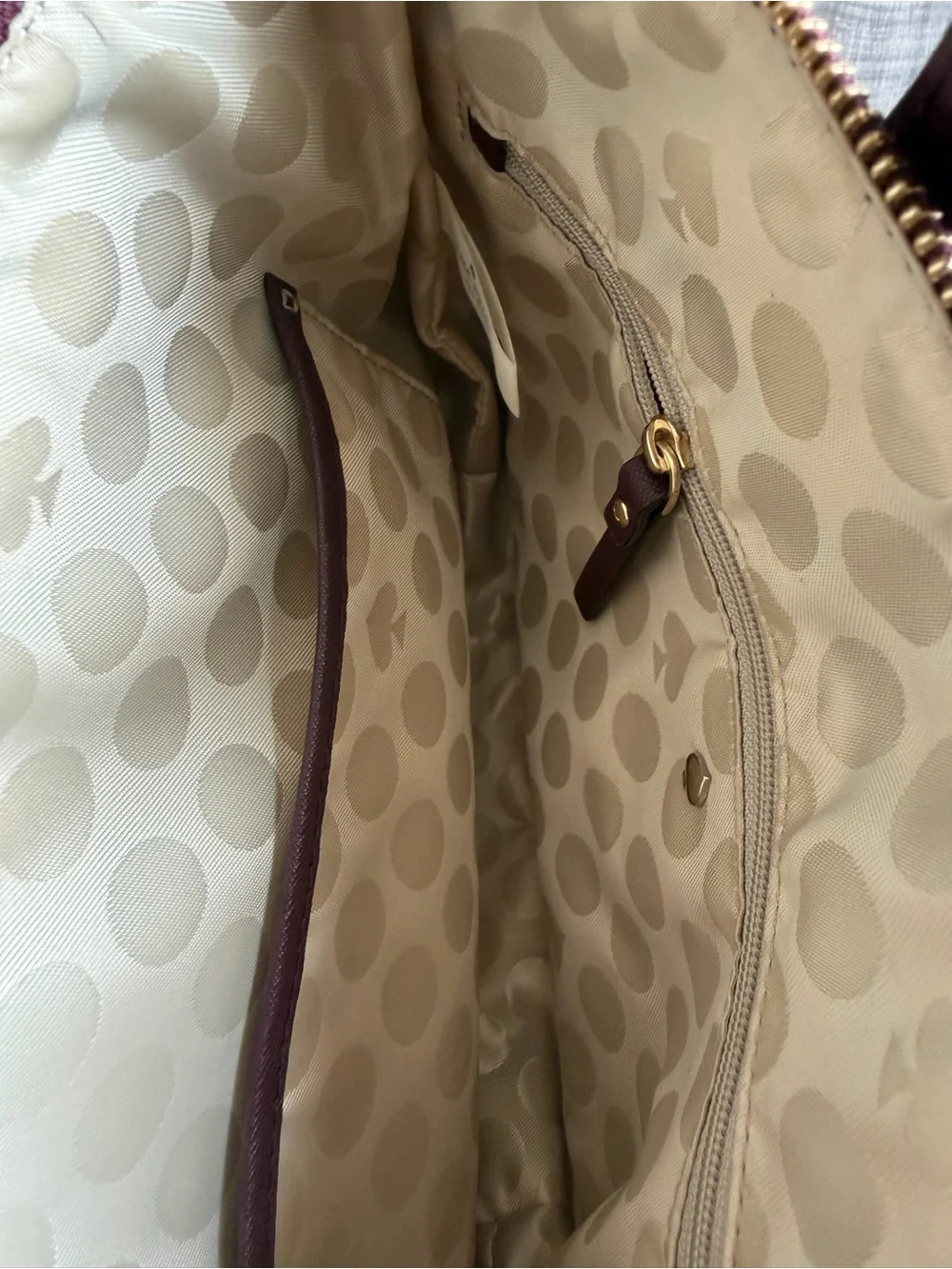 Kate Spade Burgundy Saffiano Cedar Street Harmony Crossbody with Gold Accents